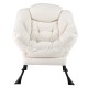 Sherpa Upholstered Accent Chair with Cozy Head Pillow
