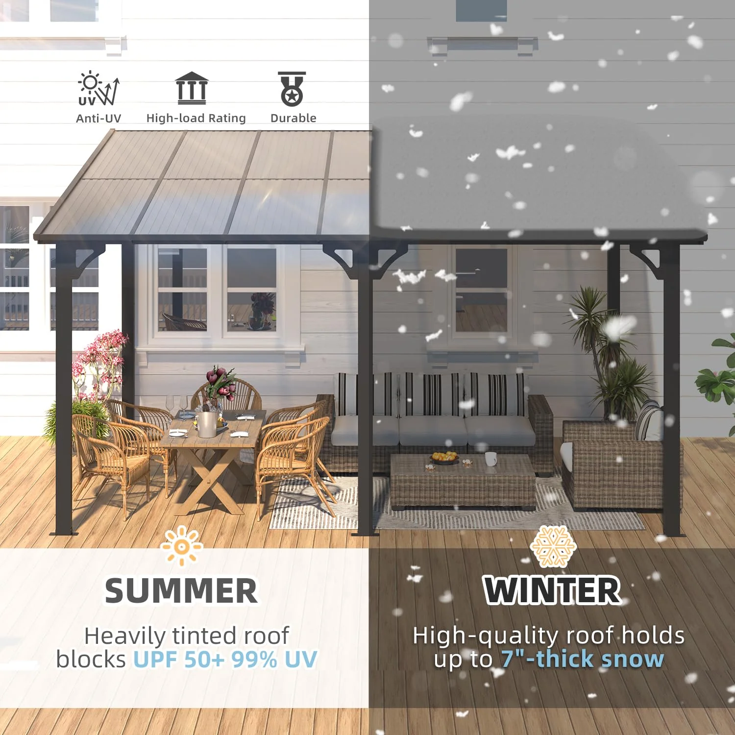 AECOJOY 14' x 10' Gazebo for Patio with Roof