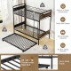 Twin Over Twin Bunk Bed with Trundle with Ladder and Full-length Guardrails