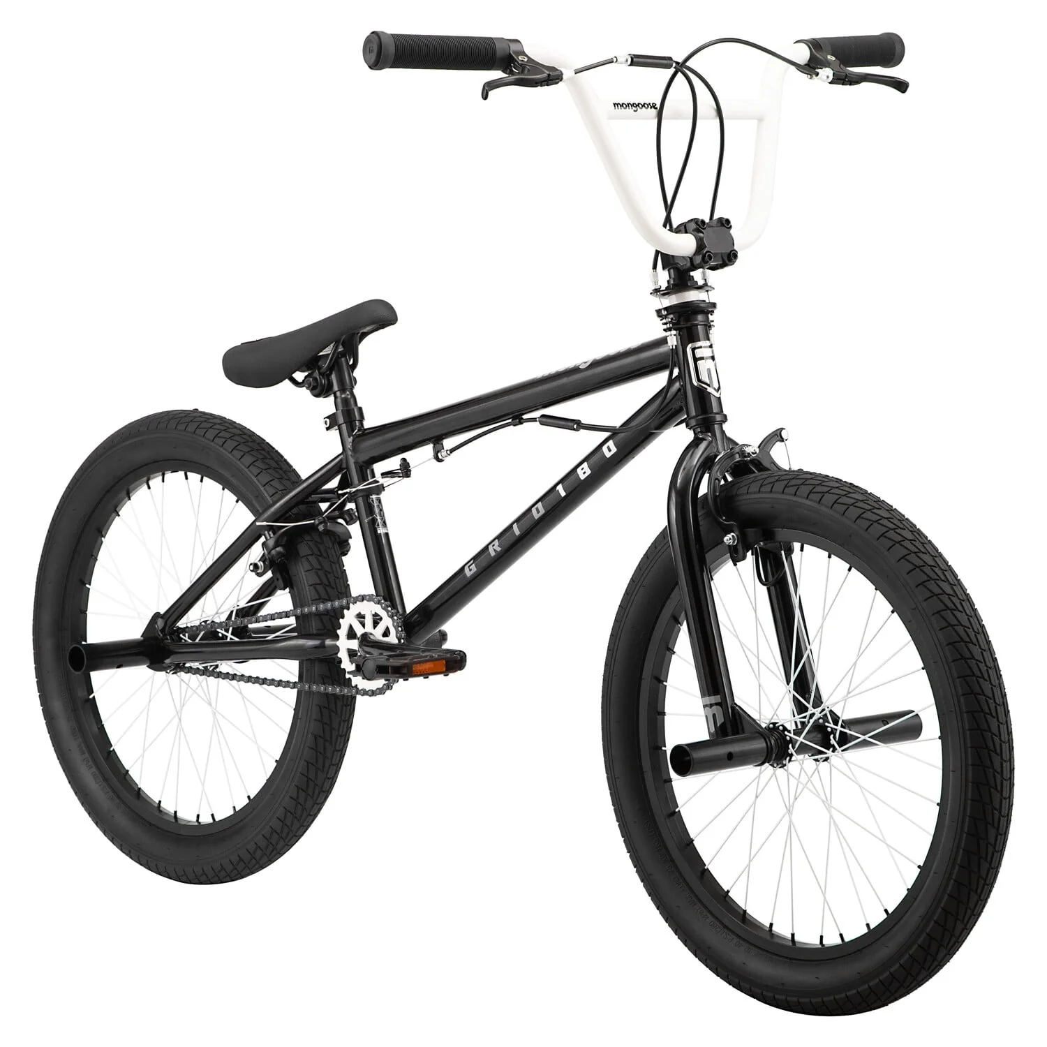 Mongoose Mongoose Grid 180 BMX Freestyle Bike, 20-Inch Wheels, Single Speed, Black