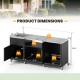 Outdoor Grill Table with Sink and Drainage Heavy Duty Metal Grill Cart