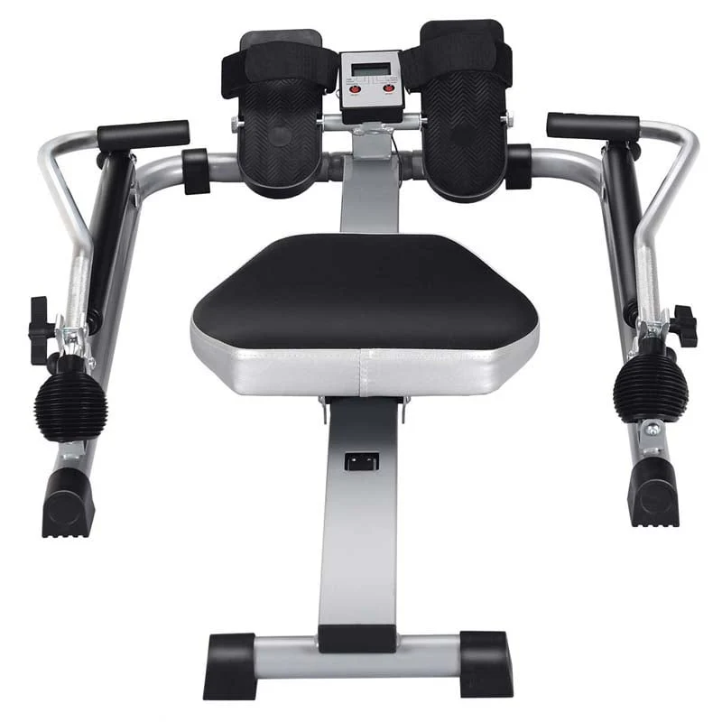 Full Motion Hydraulic Rowing Machine for Cardio Exercise, Folding Rower with LCD Monitor, Adjustable Resistance