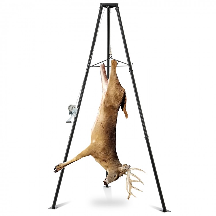 Tripod Game Hoist Deer Hanger 600 LBS Capacity Deer Skinning Rack