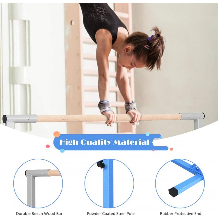 Adjustable Gymnastics Bar Horizontal Bar for Kids