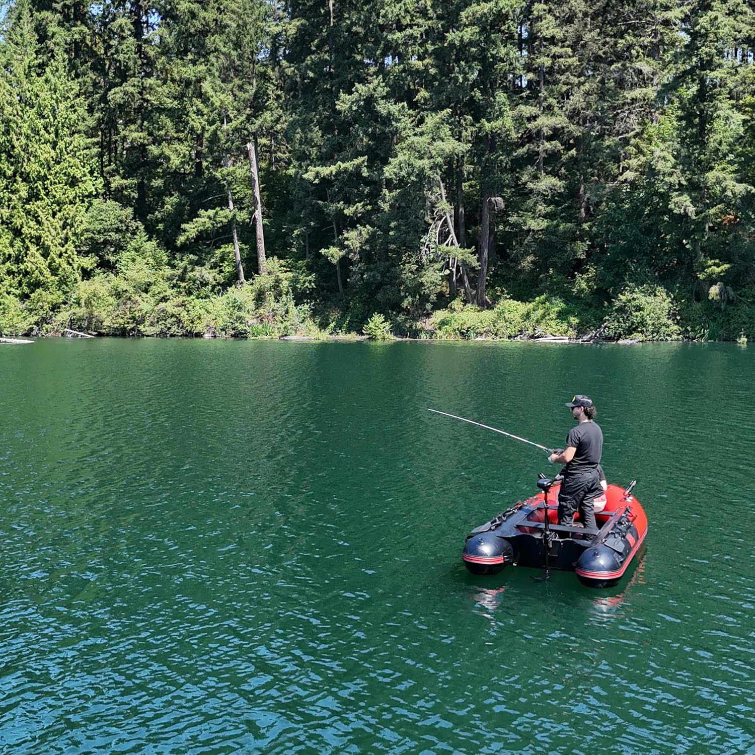 Inflatable Boat | Yacht Dinghy Tender Raft | Multi Person Fishing Boat | Aluminum Floor Oars | Fishing Rod Holders | Heavy-Duty PVC | 2024 Model |