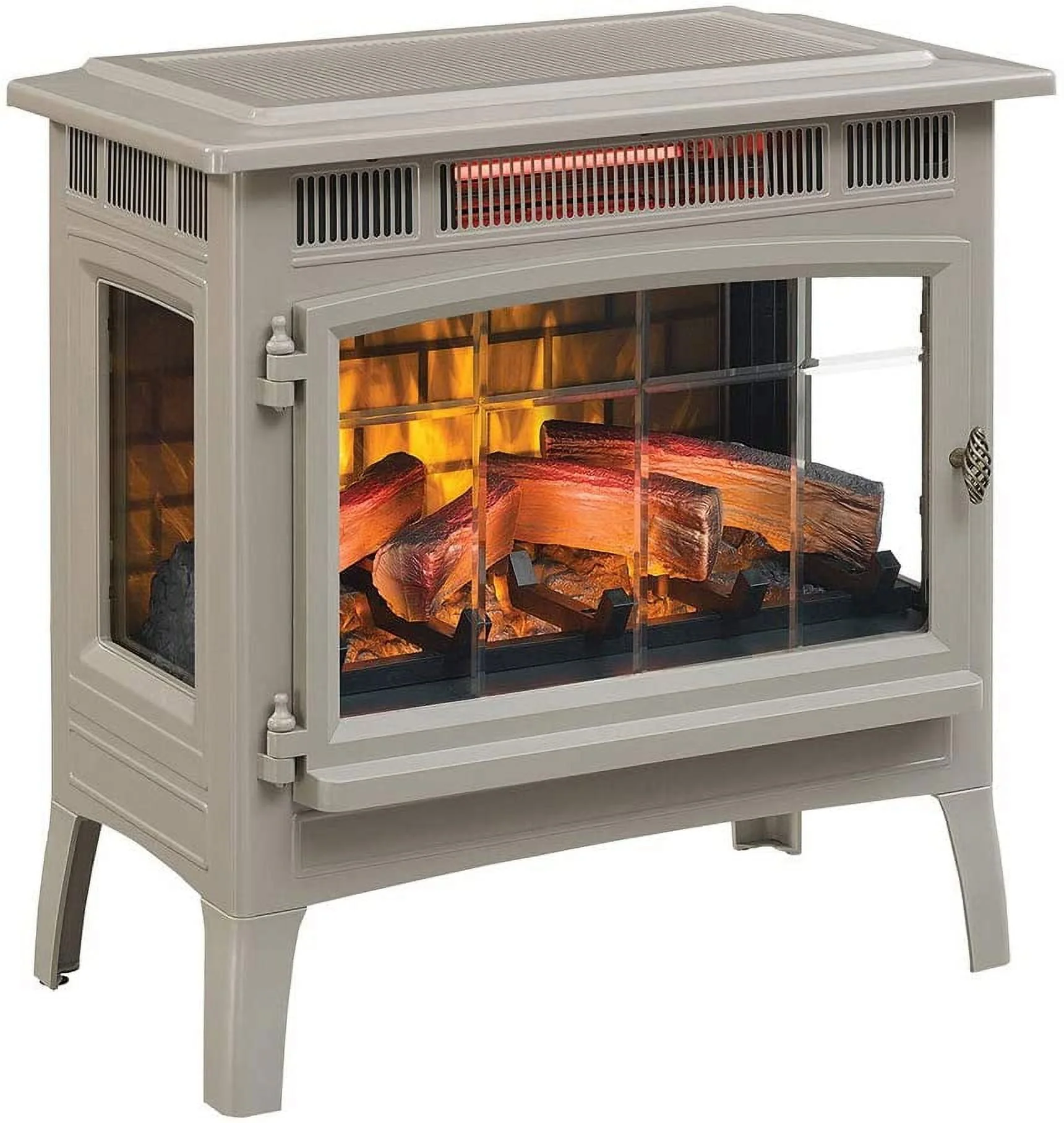 Duraflame 3D 24 W x 23.4 H x 12.9 D 34.1lb Infrared Electric Fireplace Stove - Cream