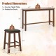 4-Piece Bar Table Set Counter-Height Table and 3 PVC Leather Upholstered Bar Stools