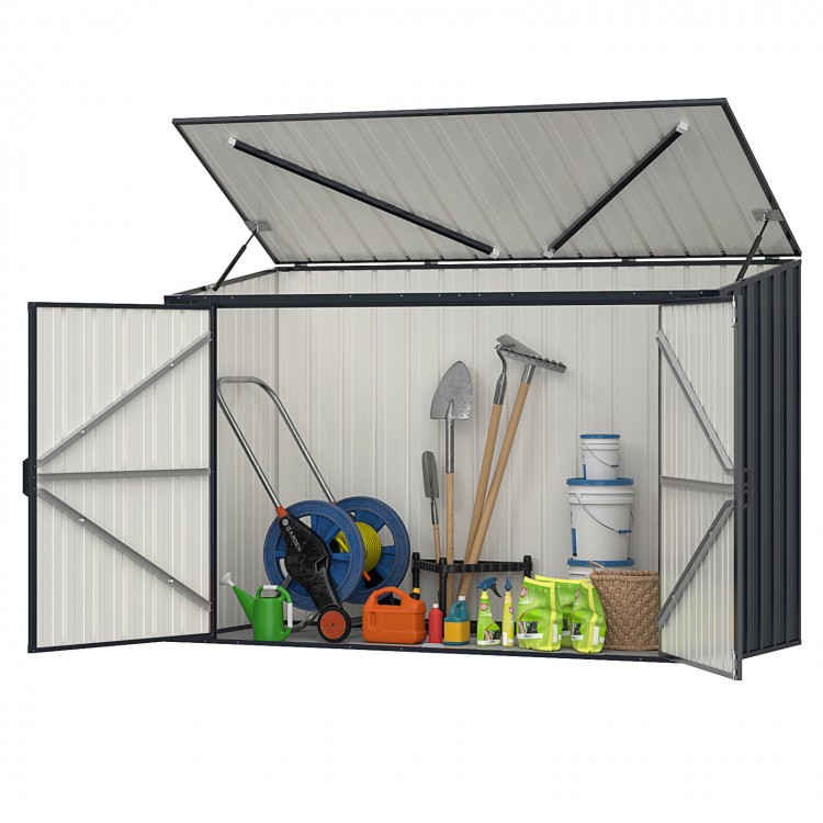 6.3 x 2.8 FT Metal Outdoor Storage Shed Rustproof Steel Tool Shed with Lockable Door