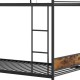 Twin Over Twin Bunk Bed with Trundle with Ladder and Full-length Guardrails