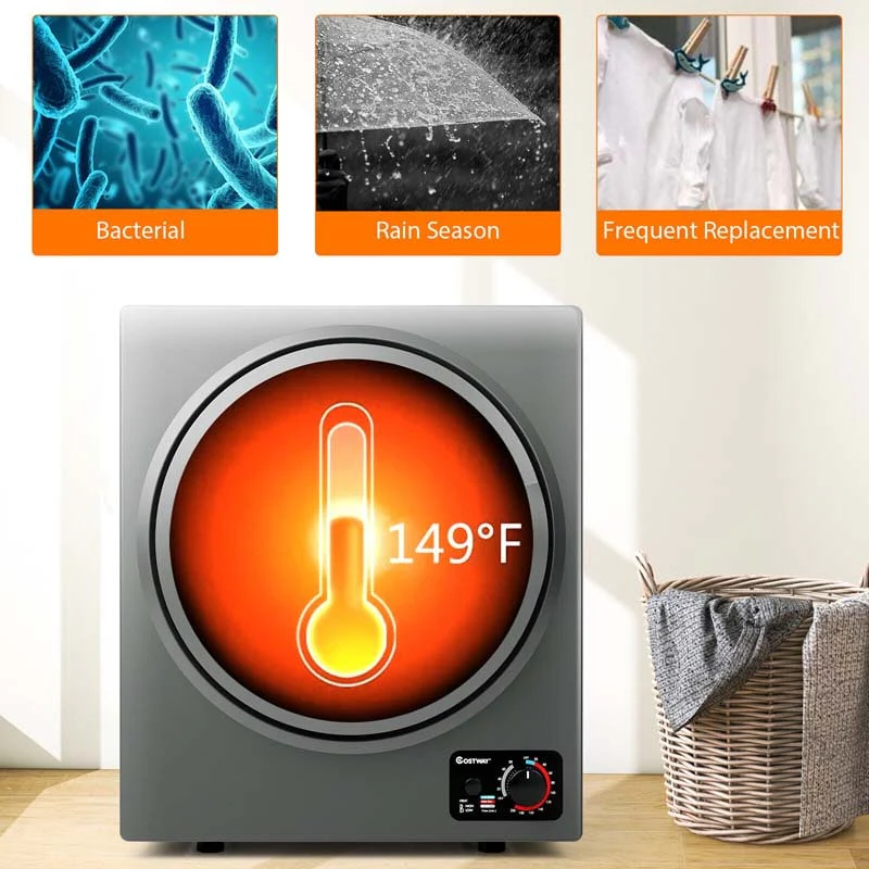 10 lbs Portable Clothes Dryer, Wall Mounted Front Load Dryer Tumble Dryer, Portable Dryer Machine for Apartments RV