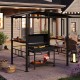 Hardtop Grill Gazebo with Vented Polycarbonate Roof Side Shelves