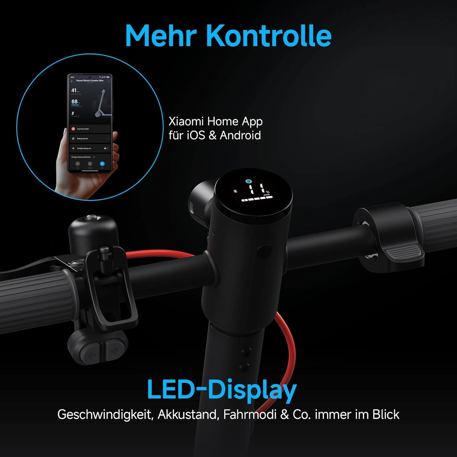 Xiaomi E-Scooter with German Road Legal (Max 20 km/h, Up to 70 km Range & 25 Percent Incline, Pneumatic Tyres, Dual Brakes, Display, Aluminium Body, App)