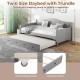 Twin Size Daybed with Trundle and Slats Support on Wheels