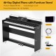 88 Key Full Size Electric Piano Keyboard with Stand 3 Pedals MIDI Function