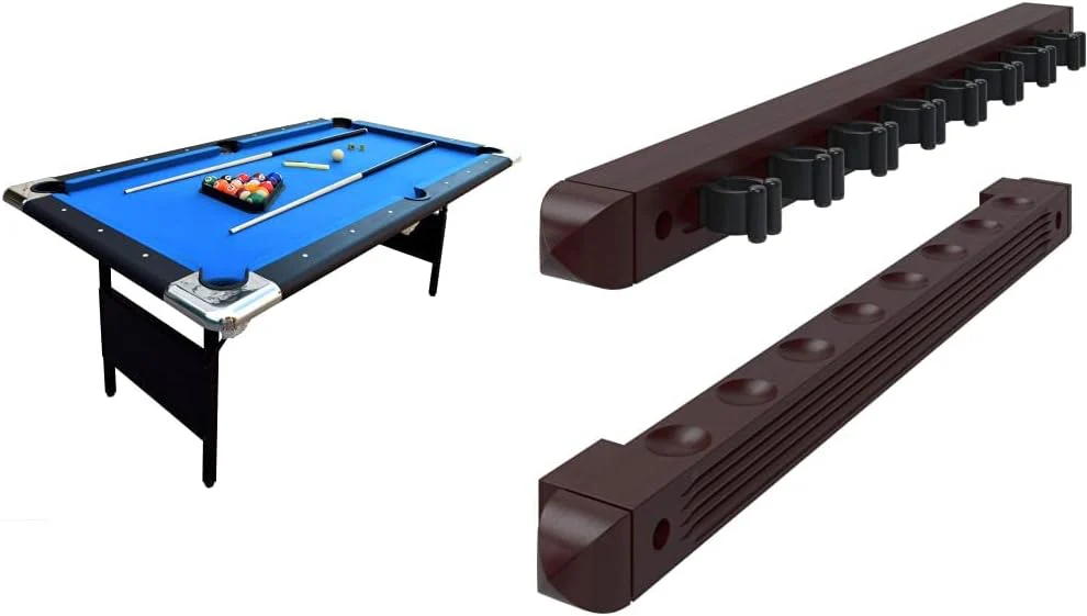 Hathaway Fairmont 6 Ft Portable Pool Table, Adults Folding Billiards Tables for Game Room with Easy Foldable Storage, Includes Full Set of Billiard Balls, Cues, Chalk & Brush