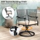 2 Pieces Outdoor Swivel Chairs Patio Dining Chairs with Padded Cushions