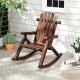 Outdoor Adirondack Rocking Chair for Adults Solid Wood Porch Rocker