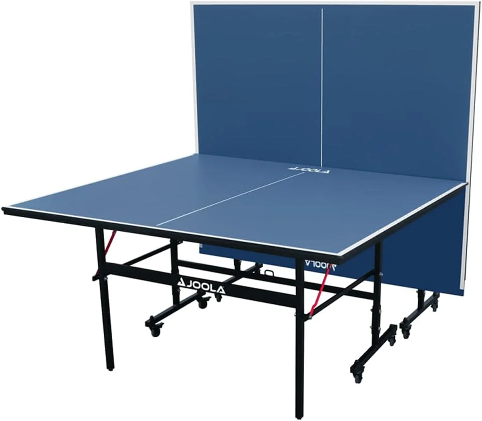 JOOLA Inside Professional MDF Indoor Ping Pong Table with Quick Clamp Table Tennis Net and Post Set - 10 Minute Easy Assembly - Tournament Quality - Foldable with Single Player Playback Mode