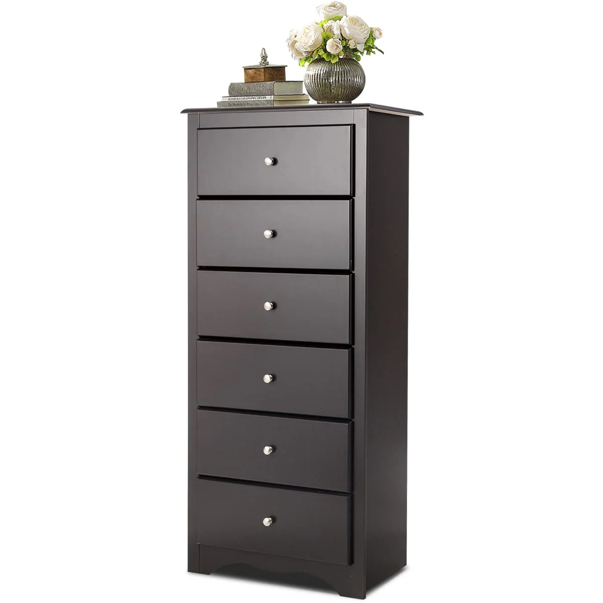 Giantex Chest of 6 Drawers, Free Standing Storage Cabinet, Wooden Storage Dresser Tallboy Cabinet