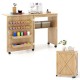 Folding Sewing Table with Storage Shelf and 5 Lockable Wheel