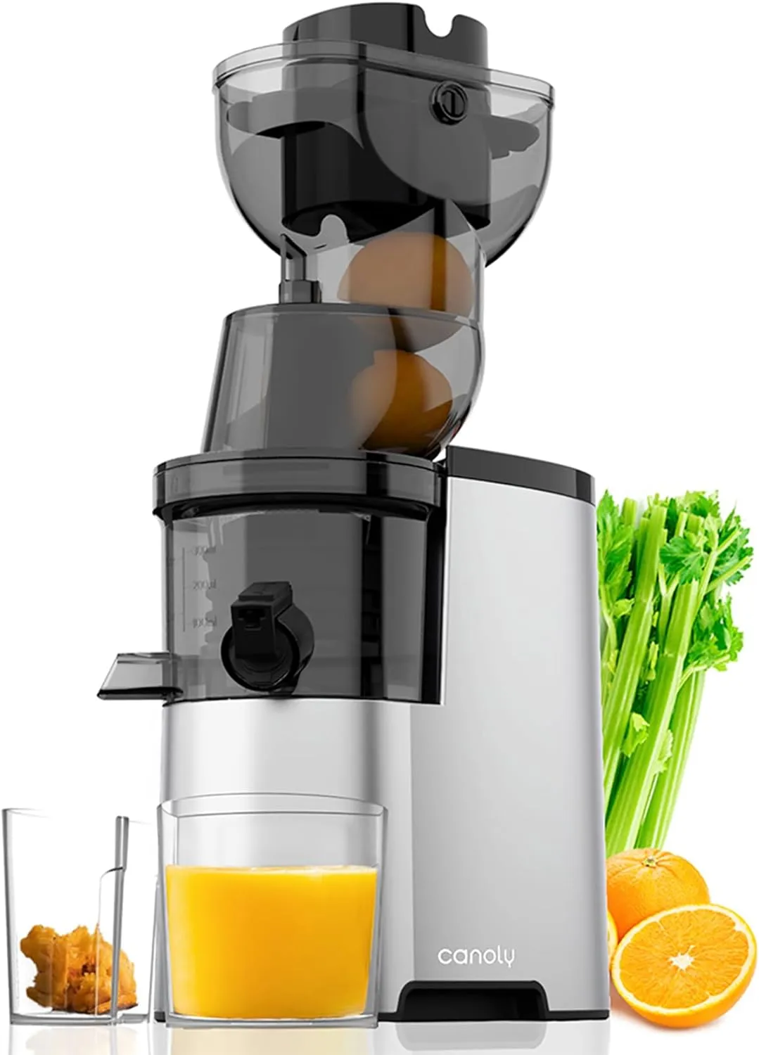 Canoly Masticating Juicer, Pro Color, Whole Fruit Processing, Slow Cold Press, Corded Electric, Model Canoly-003