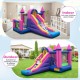 7-in-1 Kids Inflatable Bounce House with Long Slide and 735W Blower