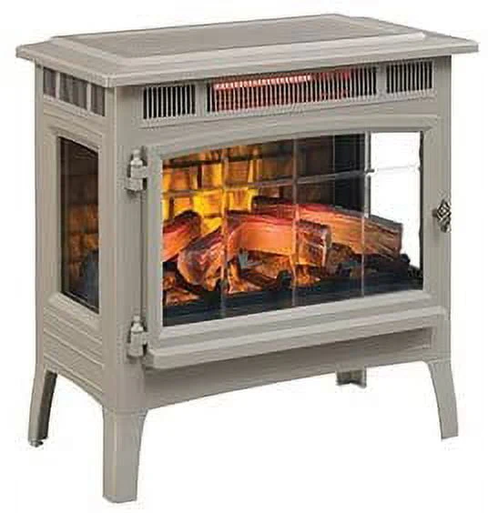 Duraflame 3D 24 W x 23.4 H x 12.9 D 34.1lb Infrared Electric Fireplace Stove - Cream