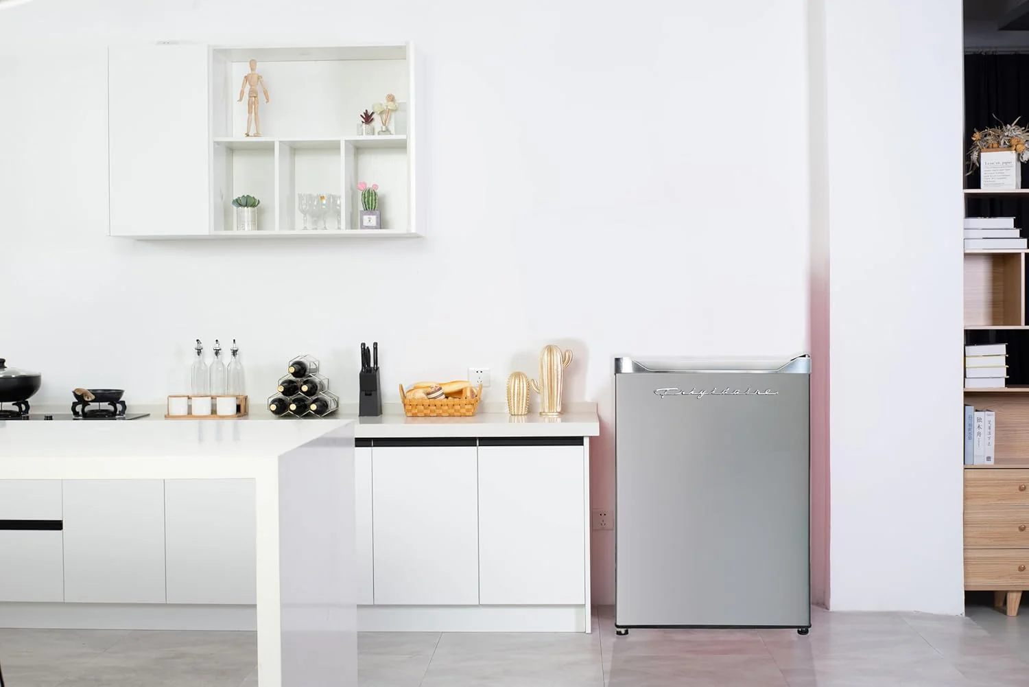 Frigidaire Upright Freezer, 6.5 cu. ft., Deep Freeze, Vinyl Coated Metal with Wire Shelving, Compact for Kitchen, RV, Dorm, Cabin, and Trailer, Platinum Design Series, Silver - 21D x 23W x 56H