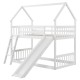 Twin Over Twin House Bunk Bed with Slide and Ladder
