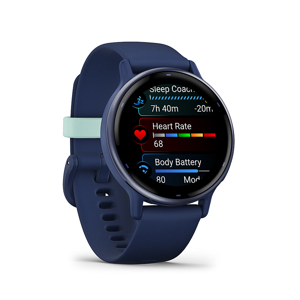Garmin - vívoactive 5 GPS Smartwatch 42 mm Fiber-reinforced polymer - Metallic Navy Aluminum and Navy