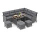 7 Pieces Patio Dining Furniture Set with Soft Cushions and Ottomans