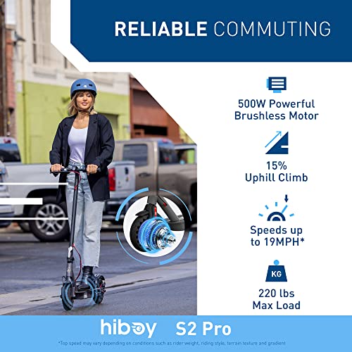 Hiboy S2 Pro Folding Electric Scooter, 500W Motor, 10