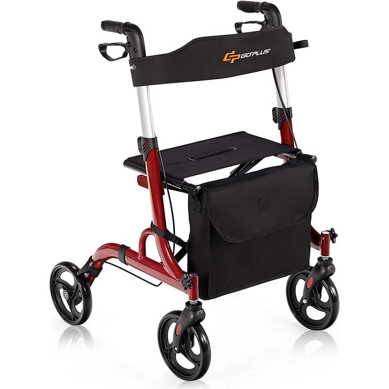 2 in 1 Folding Rollator Walker with Seat & 8