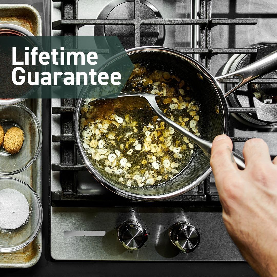 HexClad Hybrid Nonstick 6-Piece Pot Set with 2 Silicone Trivets, 2, 3, and 8-Quart Pots with Tempered Glass Lids, Stay-Cool Handles, Dishwasher-Friendly, Induction-Ready, Compatible with All Cooktops