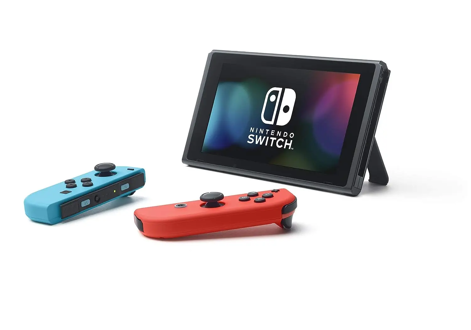 Nintendo Switch with Neon Blue and Neon Red Joy‑Con