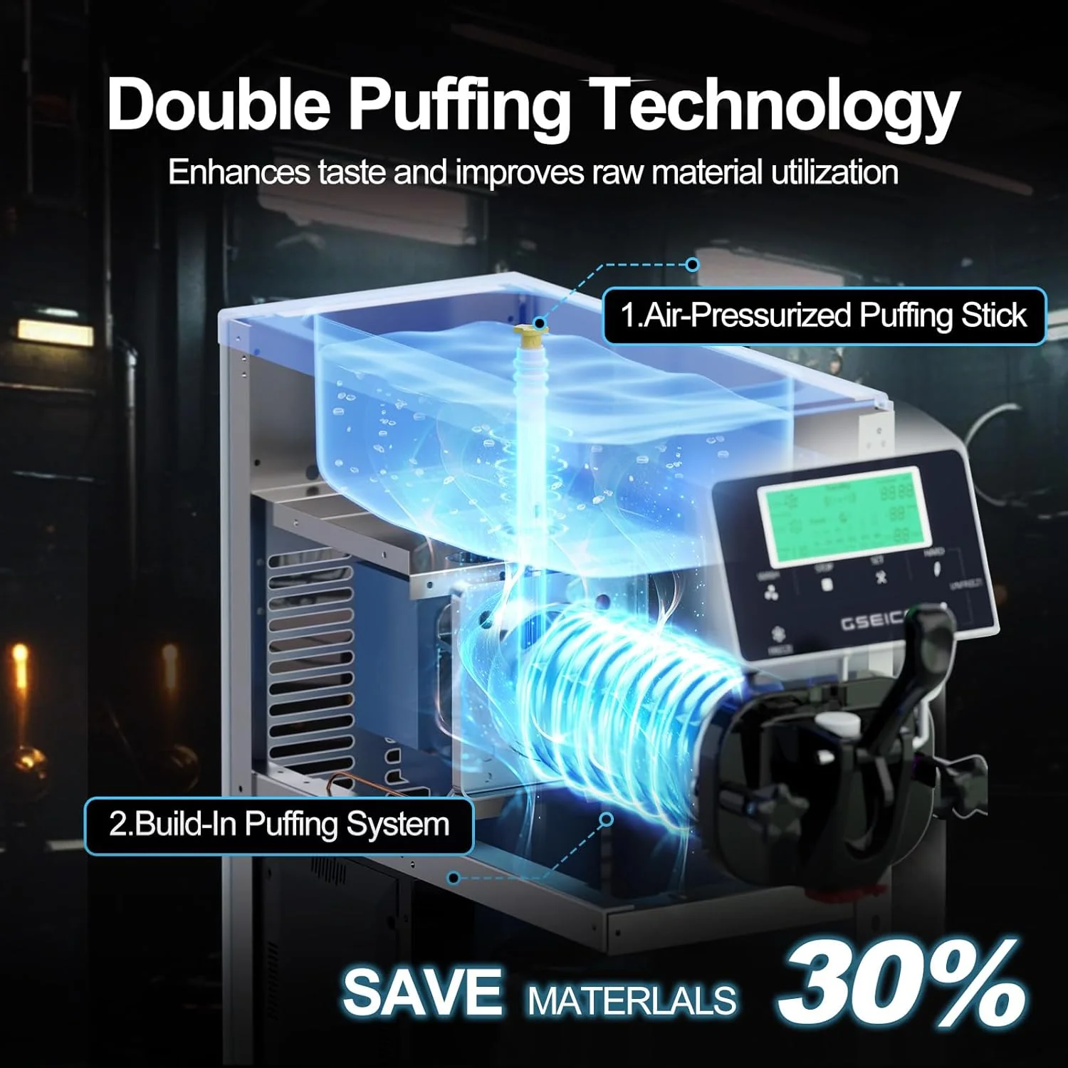 Soft Serve Ice Cream Machine 3.2 Gals Ice Cream Maker Machine Single Flavor Commercial Ice Cream Machine Countertop Soft Serve Ice Cream Maker with Pre-Cooling for Home Store School