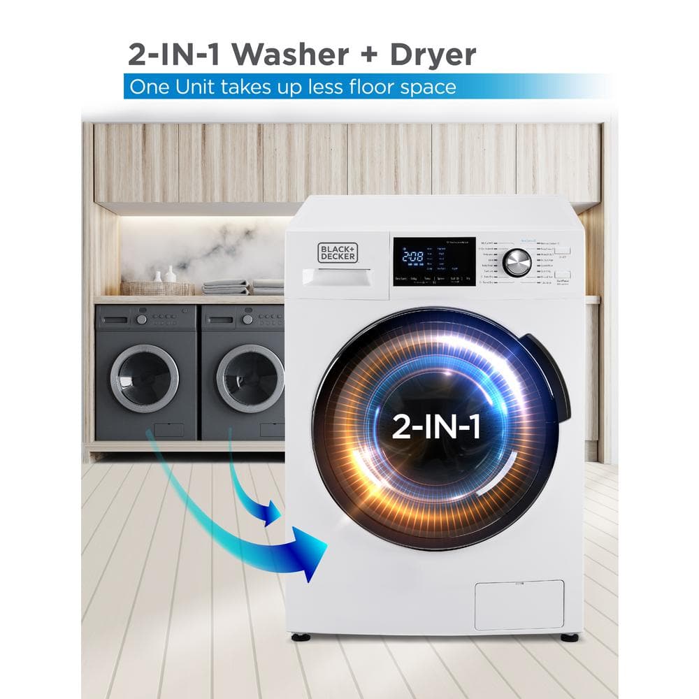 BLACK+DECKER 2.7 cu. ft. All-in-One Washer and Dryer Combo in White BCW27MW💝 Last Day For Clearance
