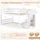 Solid Wood Full Over Full Low Bunk Bed with Storage Stairs