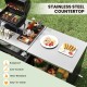Outdoor Grill Table with Sink and Drainage Heavy Duty Metal Grill Cart