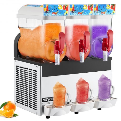 Commercial 3 Tanks Frozen Drink Slush Slushy Making Machine Smoothie Maker 45L