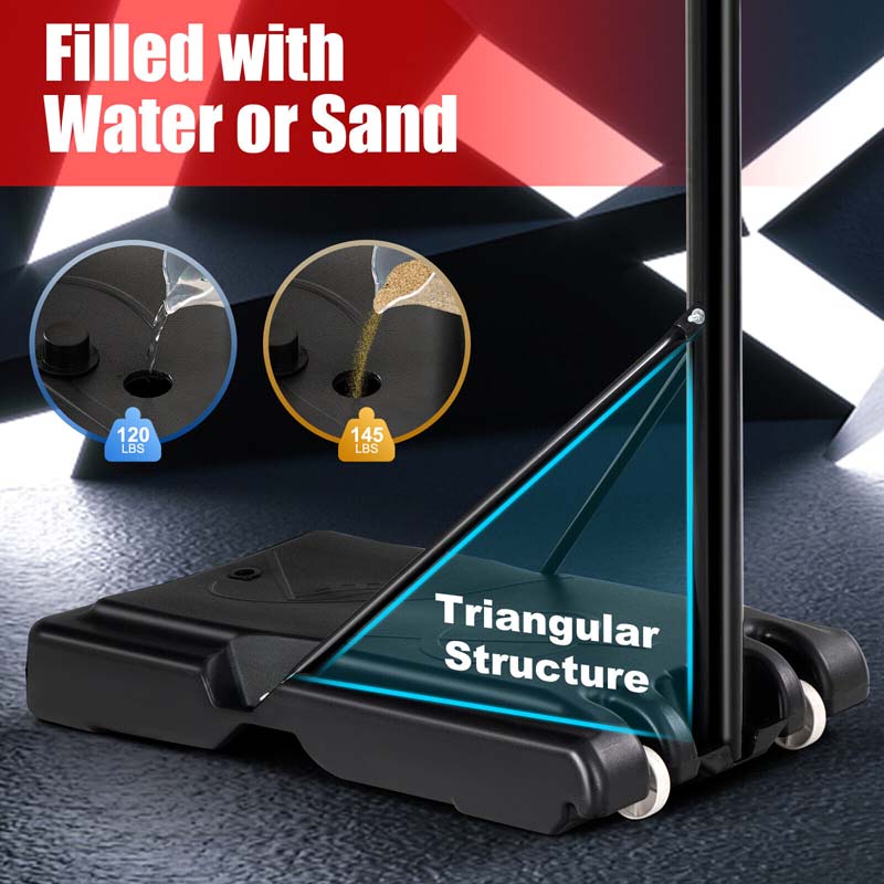 Portable Basketball Hoop Outdoor, 4.5-10FT Height Adjustable Basketball Goal System with 44