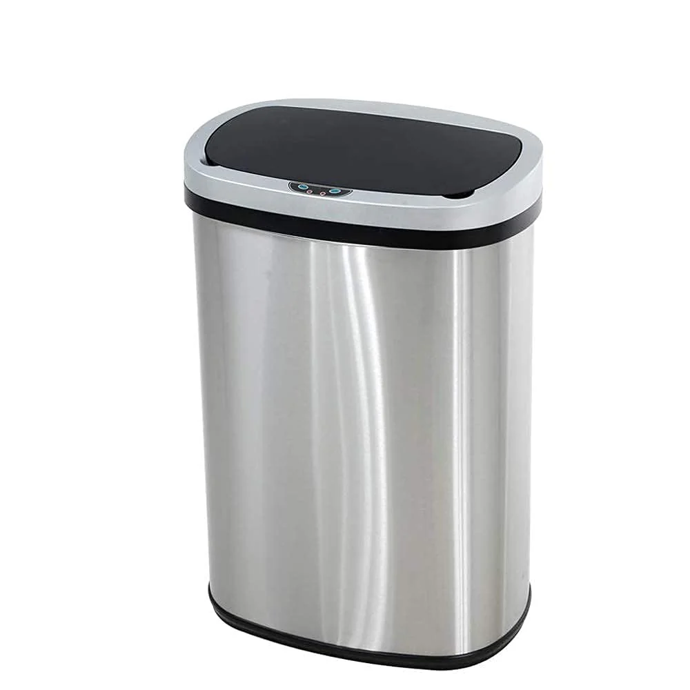 Bigacc 13 Gallon 50 Liter Kitchen Trash Can with Touch-Free & Motion Sensor, Automatic Stainless-Steel Garbage Can, Anti-Fingerprint Mute Designed Trash Bin Brushed Stainless Steel