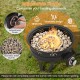17 Inch Portable Gas Fire Pit with Folding Legs and Removable Grill for Camping
