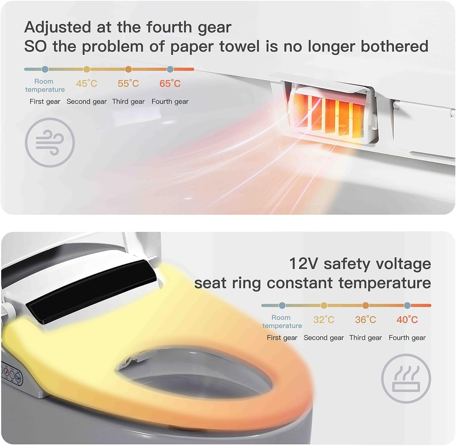 XEK Smart Toilet, One Piece Bidet Toilet for Bathrooms