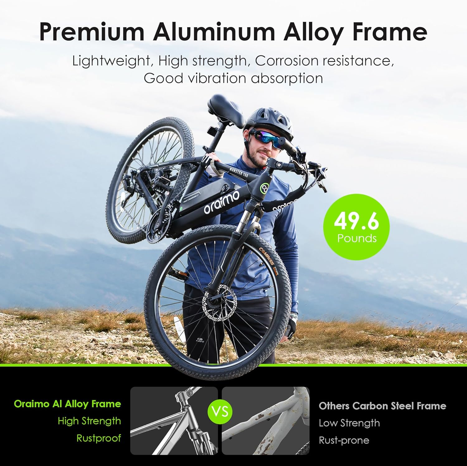 Adult Electric Bike, 350W BAFANG Motor (500W Peak), 4A 3H Fast Charging, 468Wh Li-Ion Battery, 21 Speed Gears, Air Saddle, 45 Miles 20 MPH 26