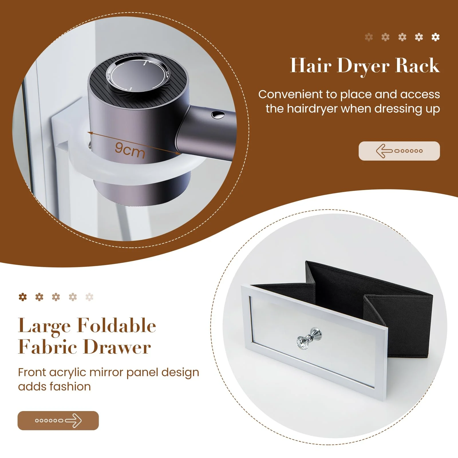 Giantex 360�� Swivel Jewelry Cabinet w/Full-Length Mirror