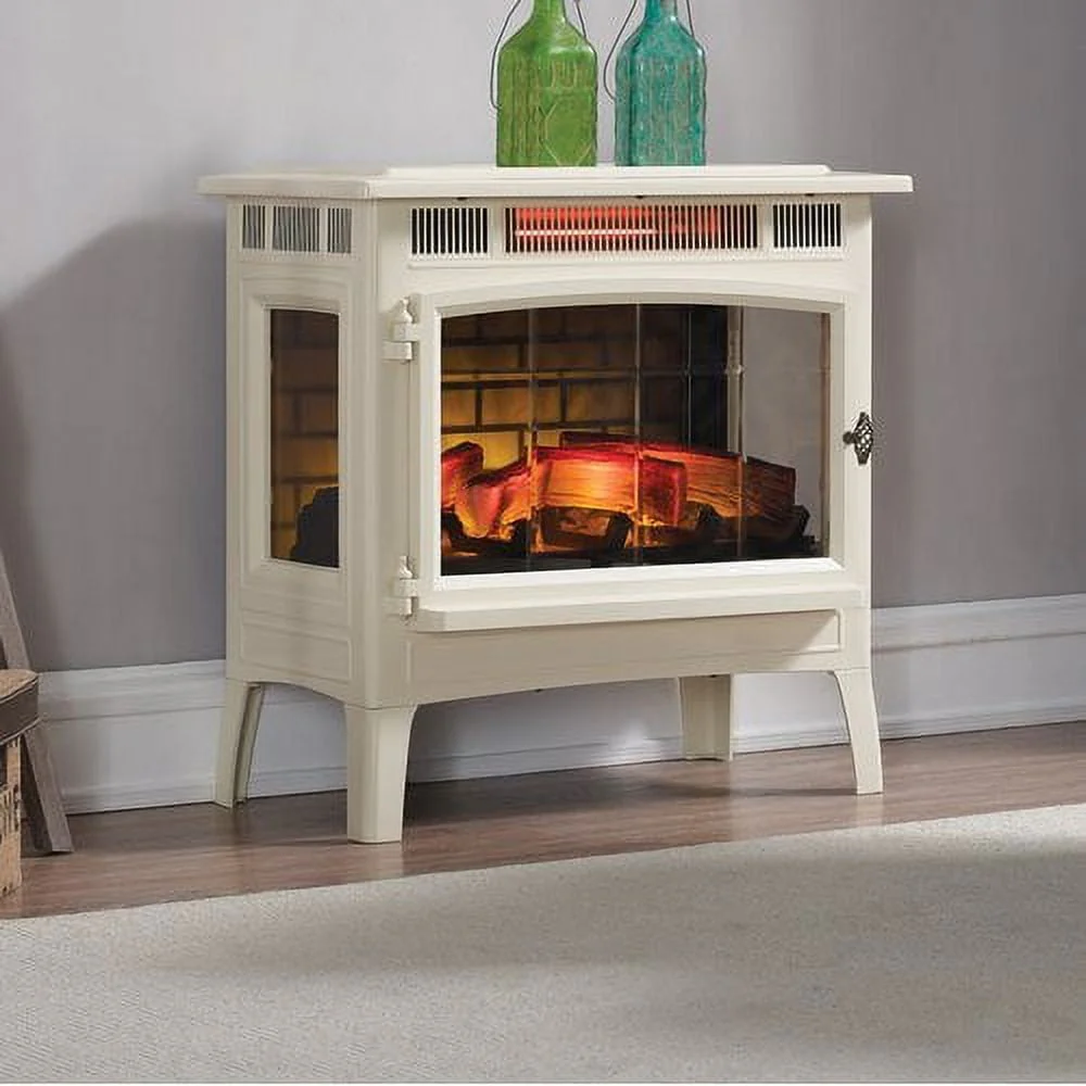 Duraflame 3D 24 W x 23.4 H x 12.9 D 34.1lb Infrared Electric Fireplace Stove - Cream