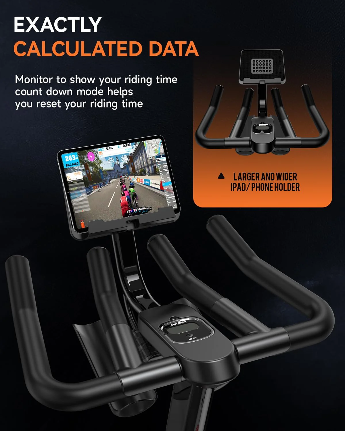 pooboo Exercise Bike, Adjustable Magnetic/Brake Pad Resistance Silent Belt Drive, Indoor Cycling Bike for Home Cardio, Fitness Stationary Bike with 350lbs/300lbs Weight Capacity &Upgraded Version Seat