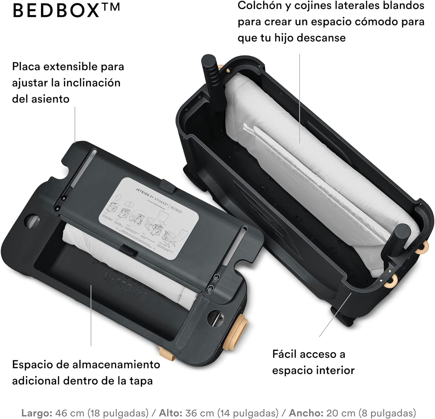 JetKids by Stokke Travel Bundle - Includes Kid’s Ride-On Suitcase & In-Flight Bed + Crew BackPack - Best for Ages 3-7