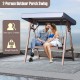 2-Person Porch Swing with Fir Wood Stand and Tilt Canopy